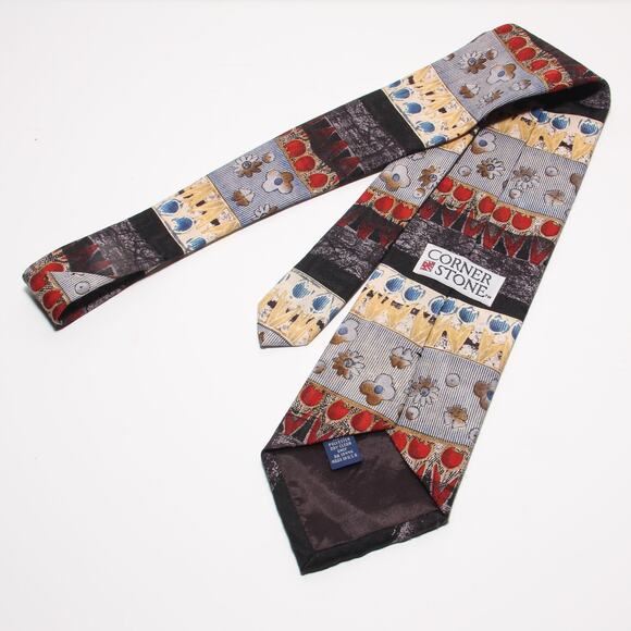 Vintage Cornerstone Abstract Floral Tie 4" x 55.5" - Picture 5 of 7